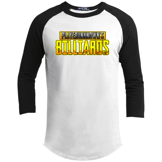 The GHOATS Custom Design. #27 PlayerUnknown's Billiards. PUBG Parody. Youth 3/4 Raglan Sleeve Shirt