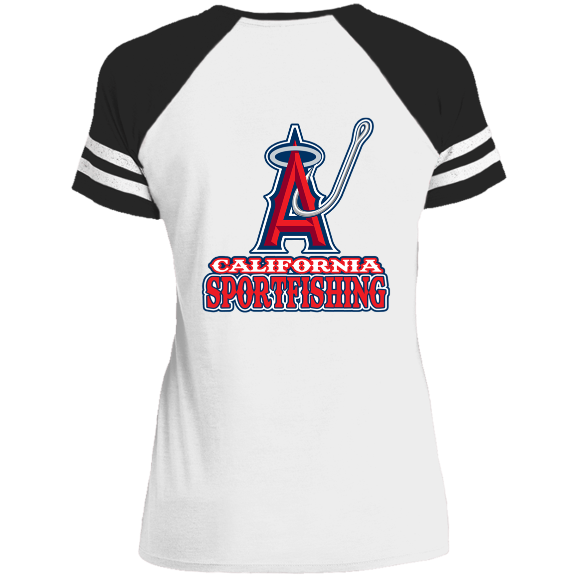 ArtichokeUSA Custom Design. Anglers. Southern California Sports Fishing. Los Angeles Angels Parody. Ladies' Game V-Neck T-Shirt