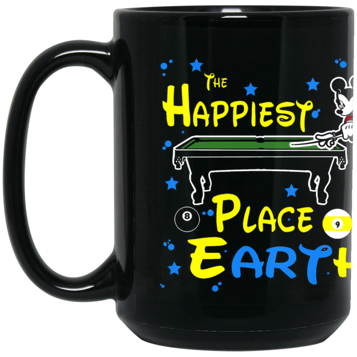 The GHOATS custom design #14. The Happiest Place On Earth. Fan Art. 15 oz. Black Mug