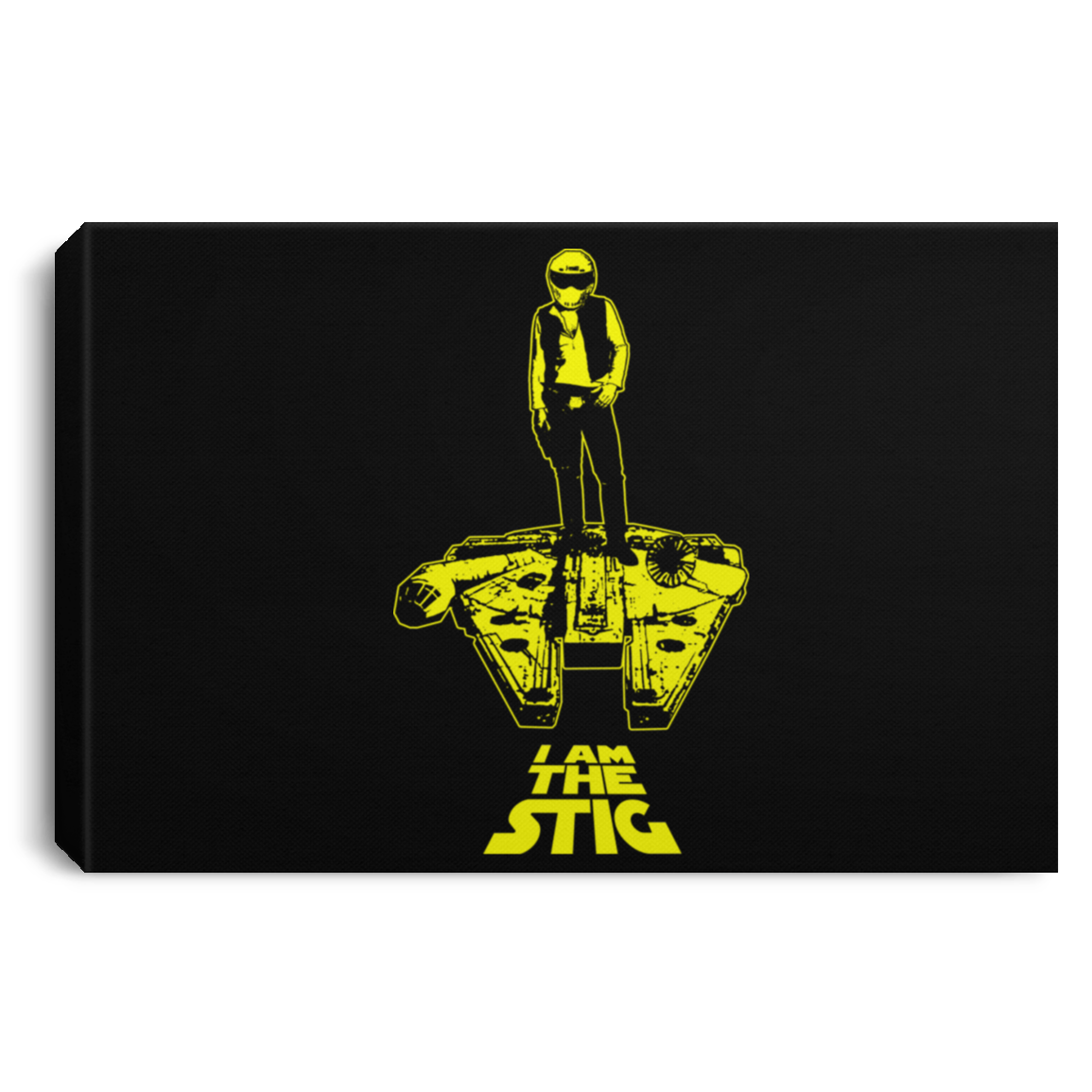 ArtichokeUSA Custom Design. I am the Stig. Han Solo / The Stig Fan Art. Landscape Canvas .75in Frame