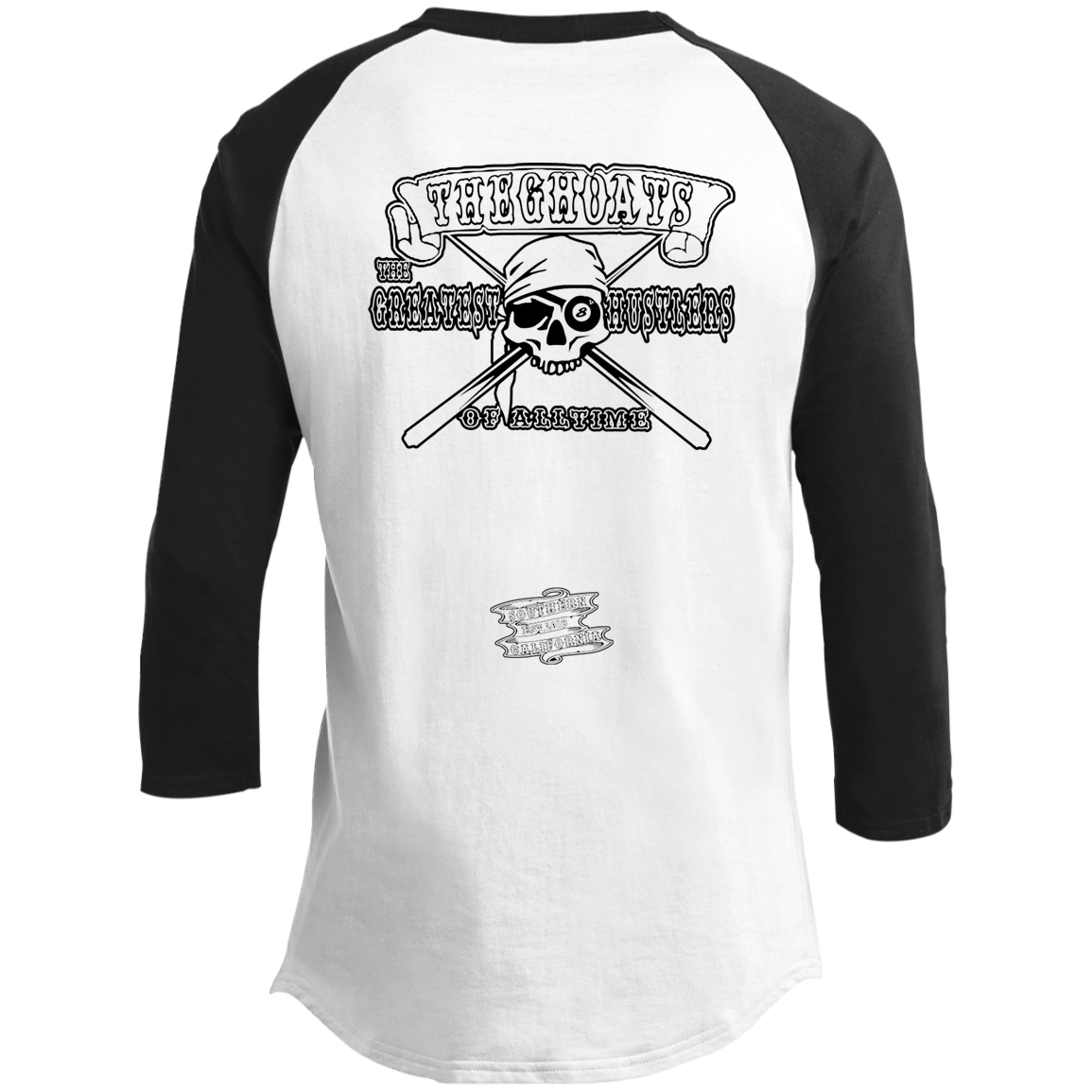 The GHOATS Custom Design. #4 Motorcycle Club Style. Ver 2/2. Youth 3/4 Raglan Sleeve Shirt