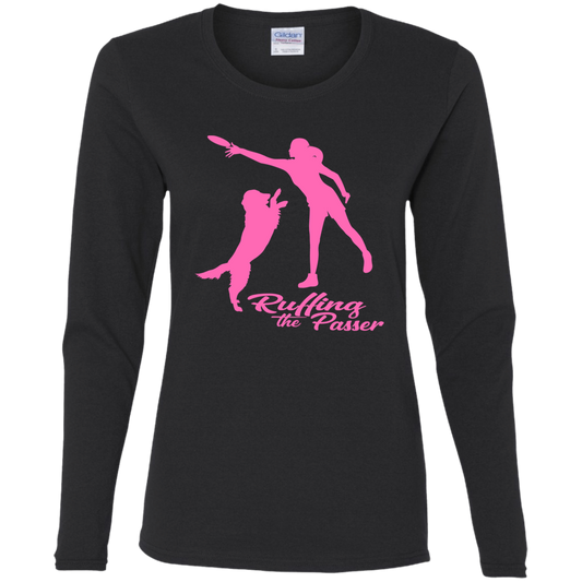 ArtichokeUSA Custom Design. Ruffing the Passer. Labrador Edition. Female Version. Ladies' Cotton LS T-Shirt
