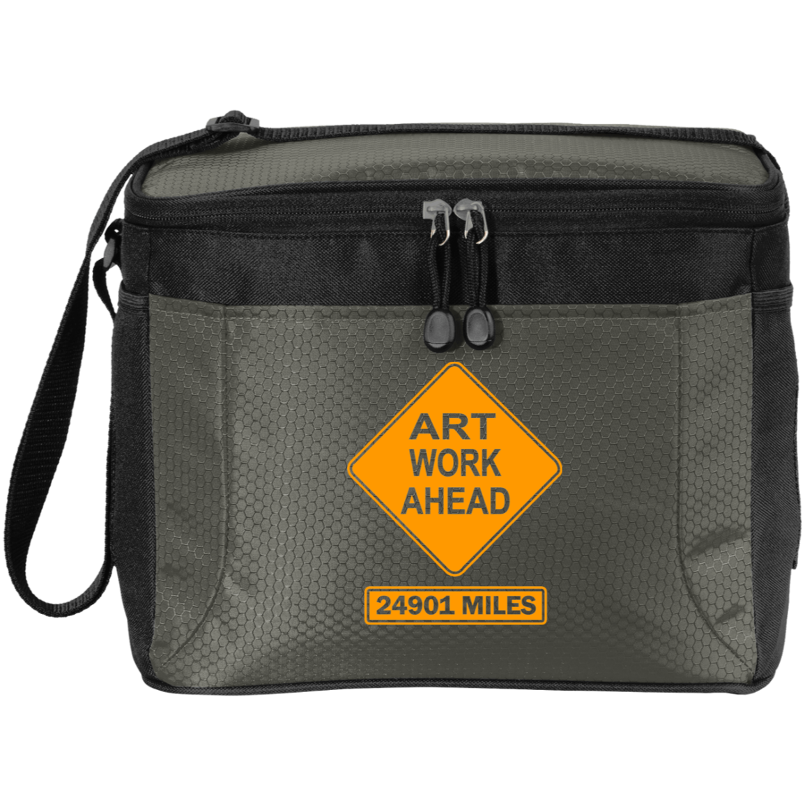 ArtichokeUSA Custom Design. Art Work Ahead. 24,901 Miles (Miles Around the Earth). 12-Pack Cooler