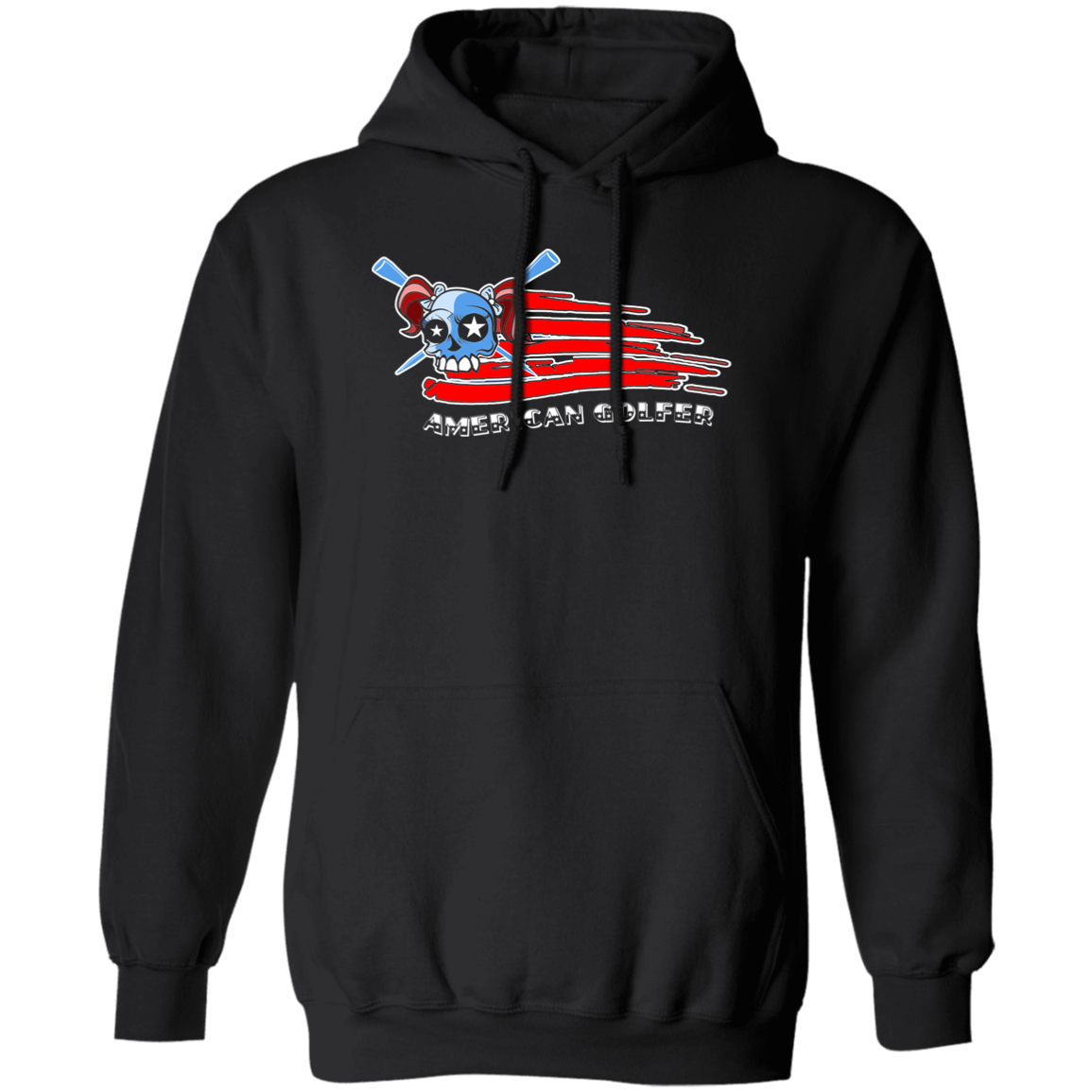 OPG Custom Design #12. American Golfer. Female Edition. Basic Pullover Hoodie