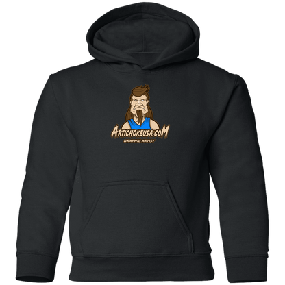 ArtichokeUSA Character and Font design. Let's Create Your Own Team Design Today. Mullet Mike. Youth Pullover Hoodie