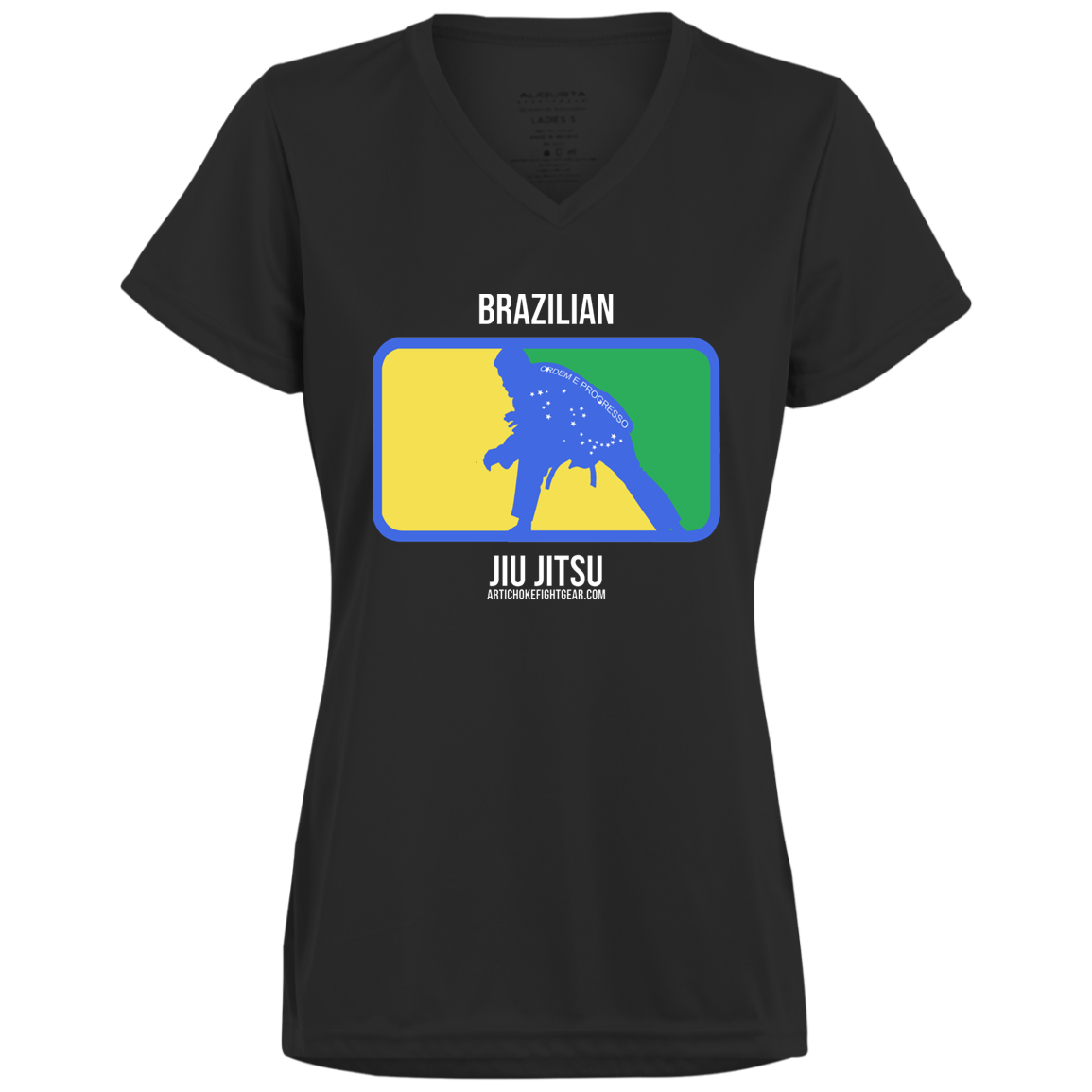 Artichoke Fight Gear Custom Design #13. BJJ, The New National Pastime. Ladies’ Moisture-Wicking V-Neck Tee