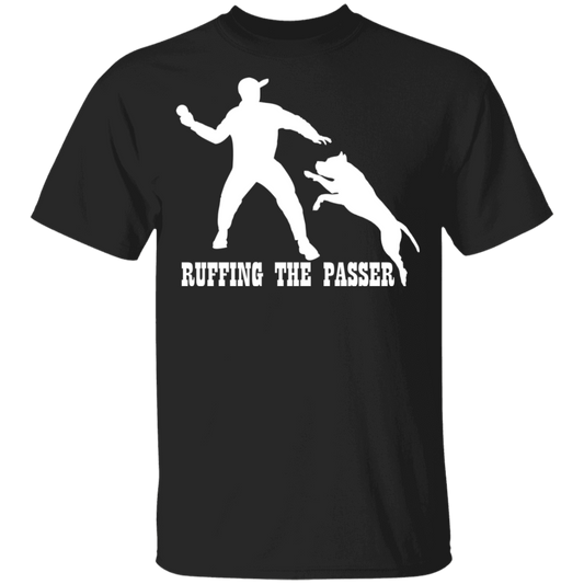 ArtichokeUSA Custom Design. Ruffing the Passer. Pitbull Edition. Male Version. Youth 5.3 oz 100% Cotton T-Shirt