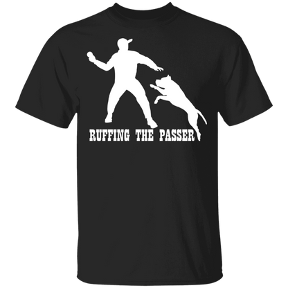 ArtichokeUSA Custom Design. Ruffing the Passer. Pitbull Edition. Male Version. Youth 5.3 oz 100% Cotton T-Shirt