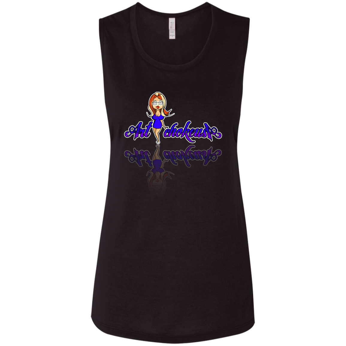 ArtichokeUSA Character and Font Design. Let’s Create Your Own Design Today. Blue Girl. Ladies' Flowy Muscle Tank