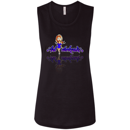 ArtichokeUSA Character and Font Design. Let’s Create Your Own Design Today. Blue Girl. Ladies' Flowy Muscle Tank