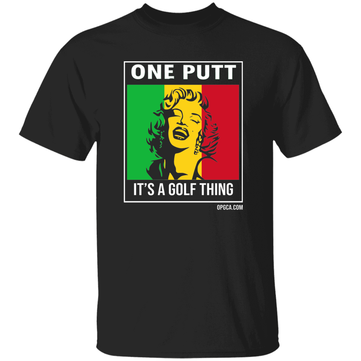 OPG Custom Design #22. One Putt / One Love Parody with Fan Art. Female Edition. Youth 100% Cotton T-Shirt