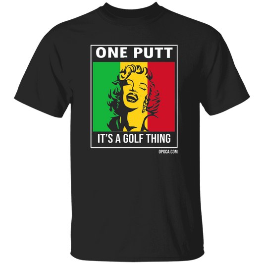 OPG Custom Design #22. One Putt / One Love Parody with Fan Art. Female Edition. Youth 100% Cotton T-Shirt