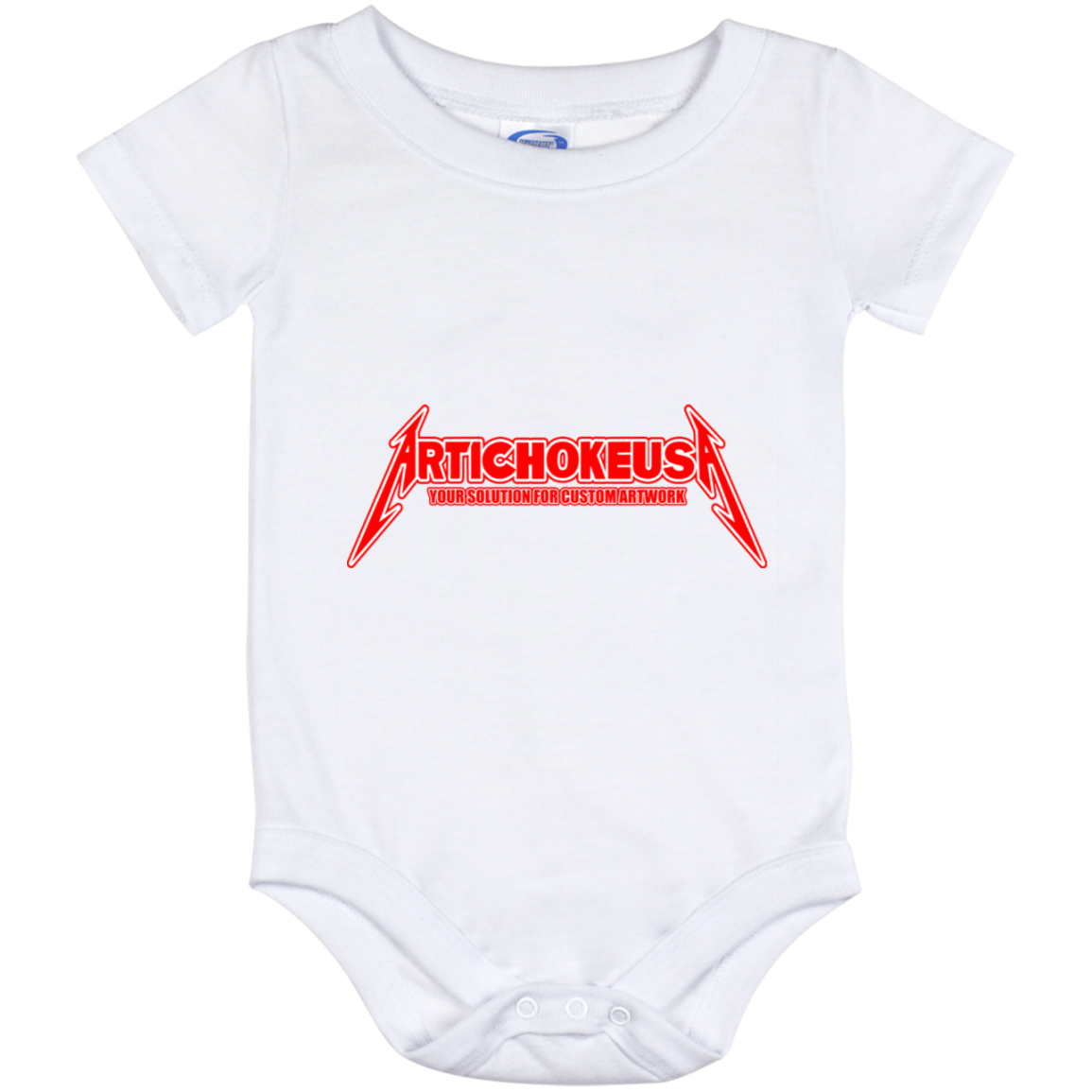 ArtichokeUSA Custom Design. Metallica Style Logo. Let's Make One For Your Project. Baby Onesie 12 Month