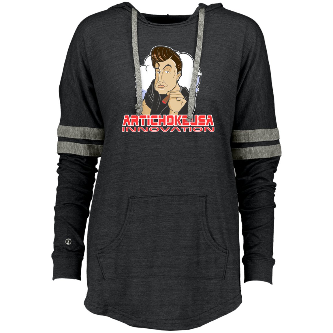 ArtichokeUSA Custom Design. Innovation. Elon Musk Parody Fan Art. Ladies' Hooded Low Key Pullover