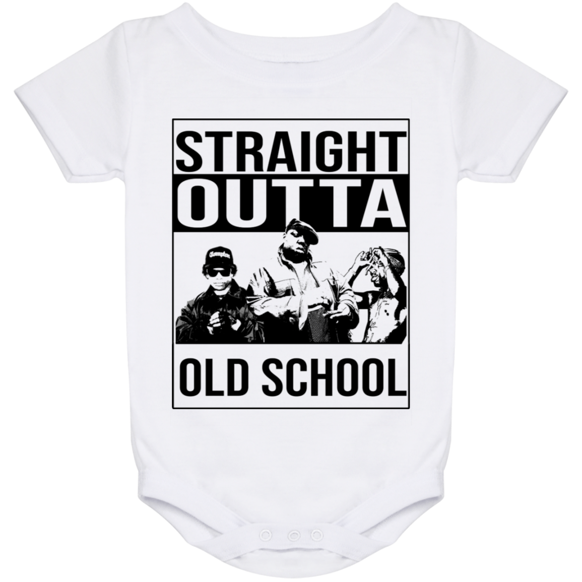 ArtichokeUSA Custom Design. Straight Outta Old School. The GOATs of Rap. Fan Art. Baby Onesie 24 Month