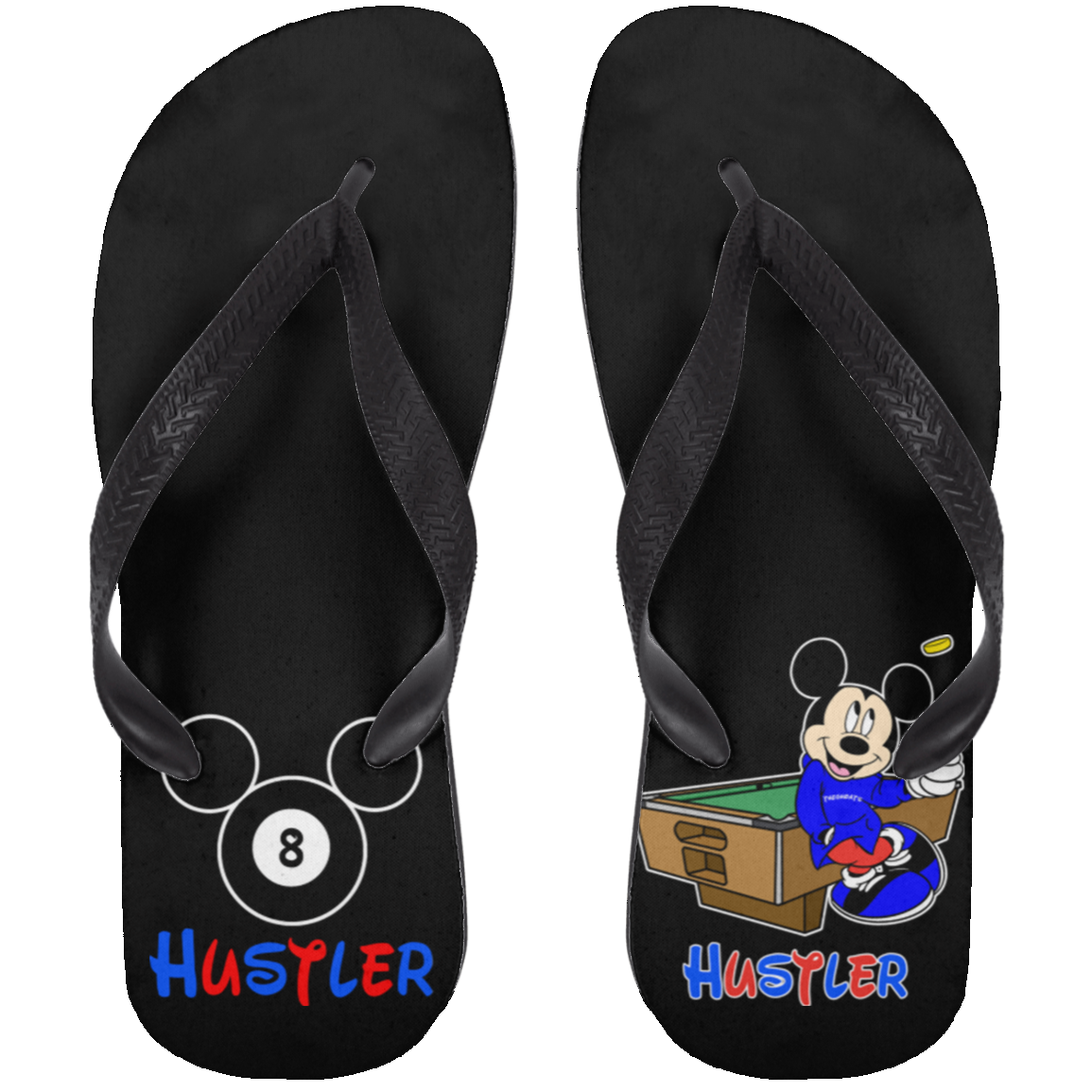 The GHOATS Custom Design. #18 Hustler Fan Art. Adult Flip Flops