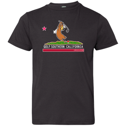 Custom Design #15. Golf Southern California with Yogi Fan Art. Youth Jersey T-Shirt