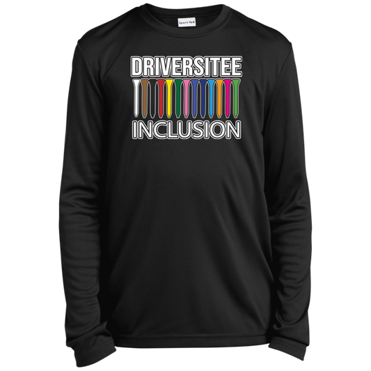 ZZZ#06 OPG Custom Design. DRIVER-SITEE & INCLUSION. Youth 100% Polyester Long Sleeve Tee