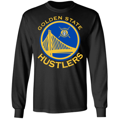 The GHOATS Custom Design. #12 GOLDEN STATE HUSTLERS.	Long Sleeve Cotton T-Shirt