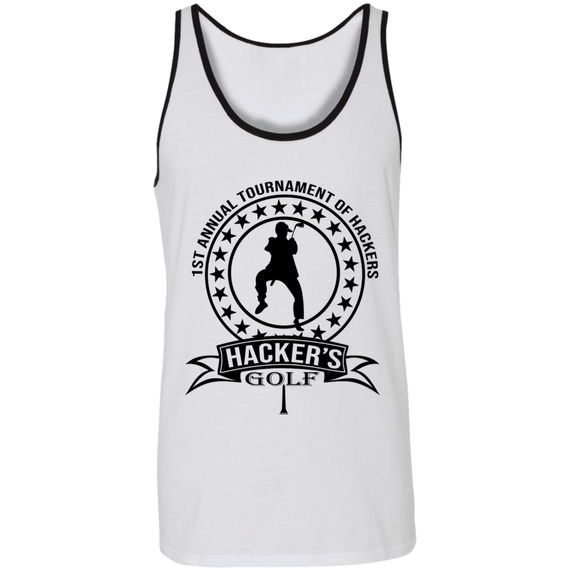 OPG Custom Design #20. 1st Annual Hackers Golf Tournament. 2 Tone Tank 100% Combed and Ringspun Cotton