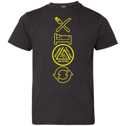 Artichoke Fight Gear Custom Design #9. EAT. SLEEP. JIU JITSU. REPEAT. Youth Jersey 100% Combed Ringspun Cotton T-Shirt