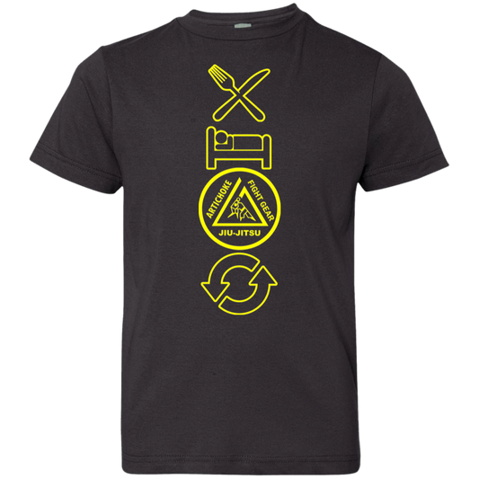 Artichoke Fight Gear Custom Design #9. EAT. SLEEP. JIU JITSU. REPEAT. Youth Jersey 100% Combed Ringspun Cotton T-Shirt