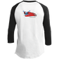 OPG Custom Design #12. American Golfer. Female Edition. Youth 3/4 Raglan Sleeve Shirt