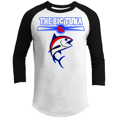 ArtichokeUSA Custom Design. The Big Tuna. Bill Parcell Tribute. NY Giants Fan Art. 3/4 Raglan Sleeve Shirt