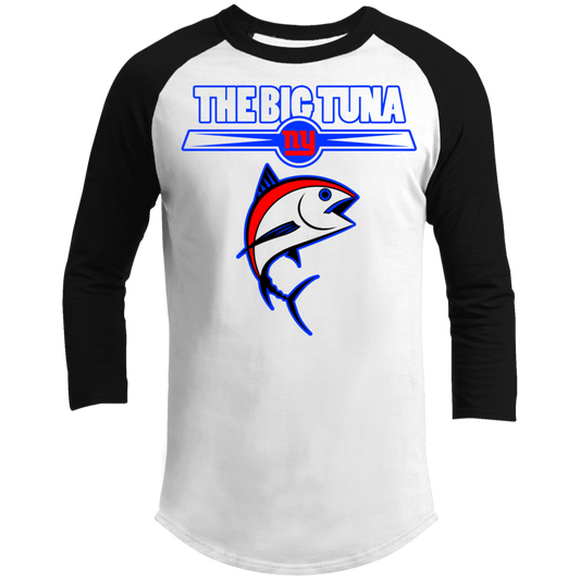 ArtichokeUSA Custom Design. The Big Tuna. Bill Parcell Tribute. NY Giants Fan Art. 3/4 Raglan Sleeve Shirt