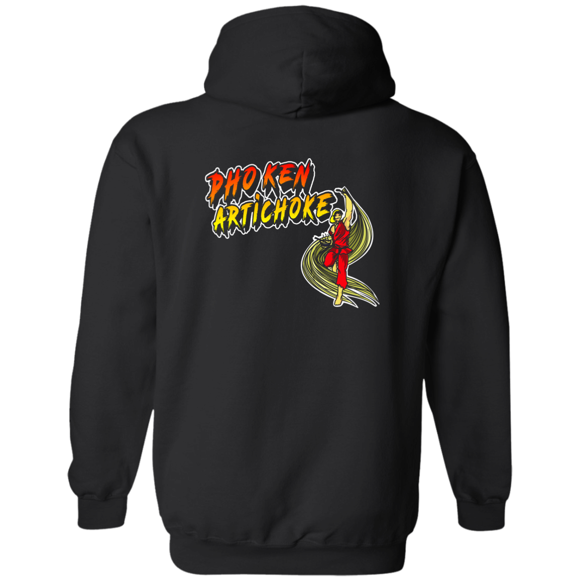 ArtichokeUSA Custom Design. Pho Ken Artichoke. Street Fighter Parody. Gaming. Zip Up Hooded Sweatshirt
