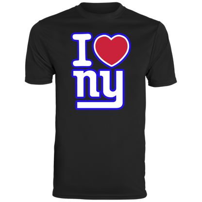 ArtichokeUSA Custom Design. I heart New York Giants. NY Giants Football Fan Art. Men's Moisture-Wicking Tee