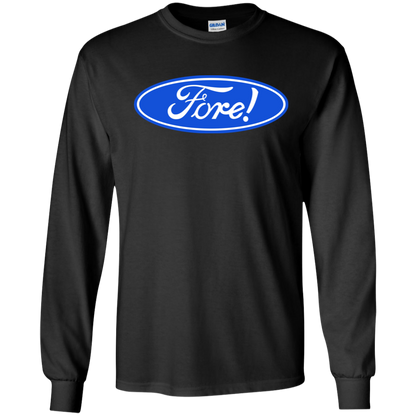 OPG Custom Design #11. Fore! Ford Parody. Youth 100% Cotton LS T-Shirt