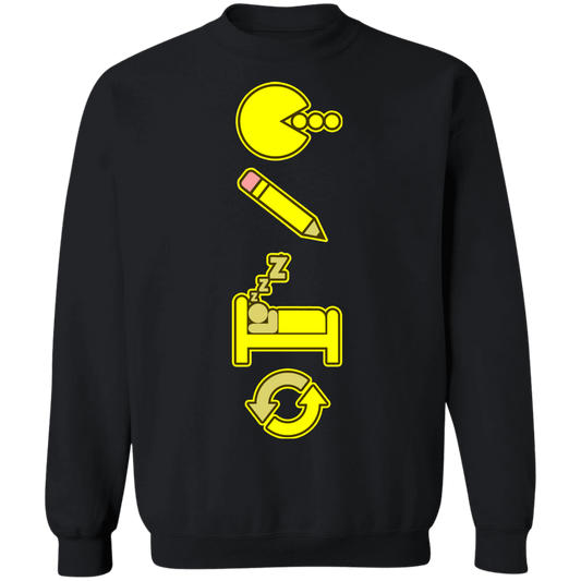 Artichoke Custom Design. Eat. Draw. Sleep. Repeat. Crewneck Pullover Sweatshirt