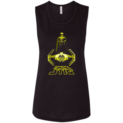 ArtichokeUSA Custom Design. I am the Stig. Vader/ The Stig Fan Art. Ladies' Flowy Muscle Tank