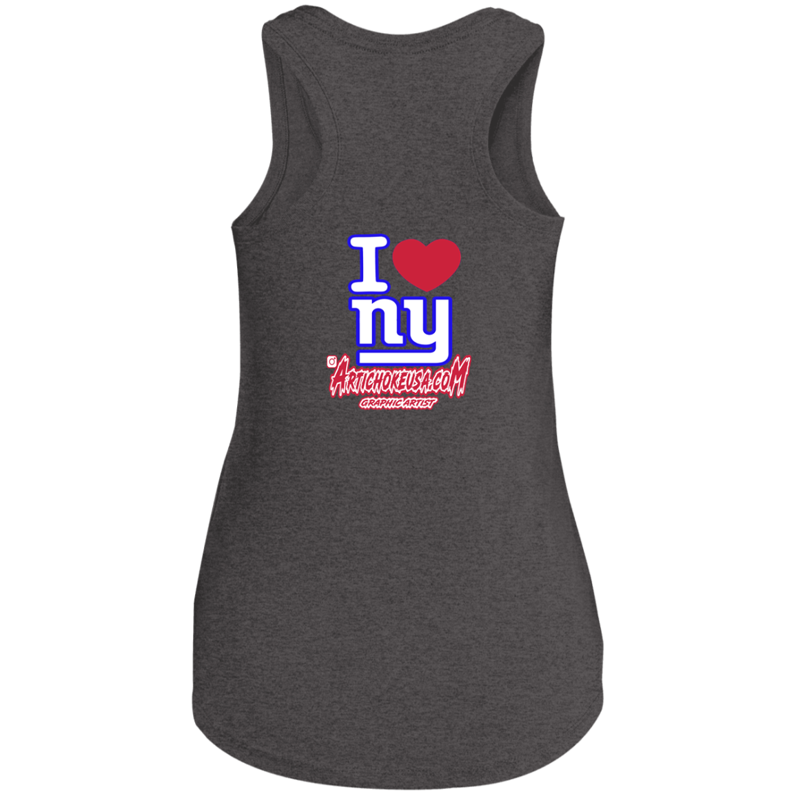 ArtichokeUSA Custom Design. I heart New York Giants. NY Giants Football Fan Art. Ladies' Perfect Tri Racerback Tank
