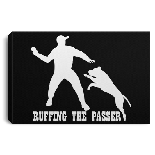 ArtichokeUSA Custom Design. Ruffing the Passer. Pitbull Edition. Male Version. Landscape Canvas .75in Frame