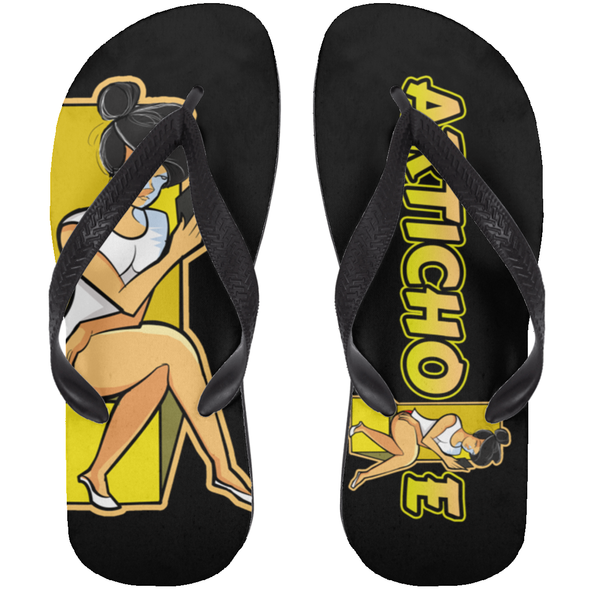 ArtichokeUSA Character and Font Design. Let’s Create Your Own Design Today. Betty. Adult Flip Flops