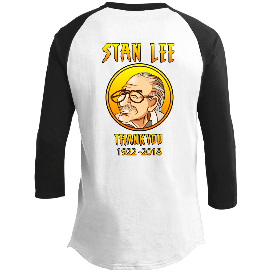 ArtichokeUSA Character and Font design. Stan Lee Thank You Fan Art. Let's Create Your Own Design Today. Men's 3/4 Raglan Sleeve Shirt