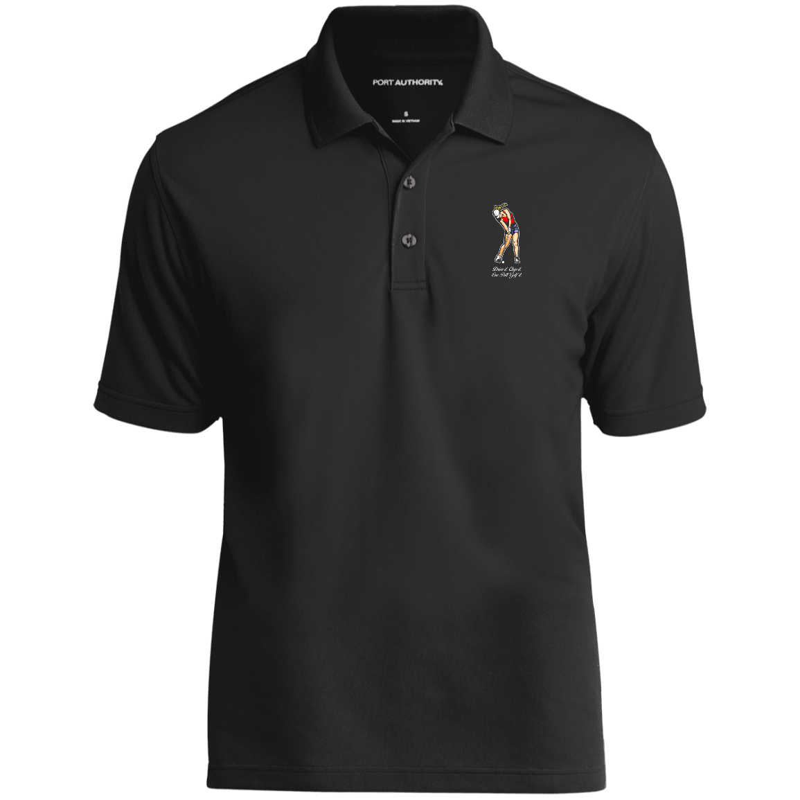 OPG Custom Design #9. Drive it. Chip it. One Putt Golf It. Golf So. Cal. 100%Polyester UV Micro-Mesh Polo