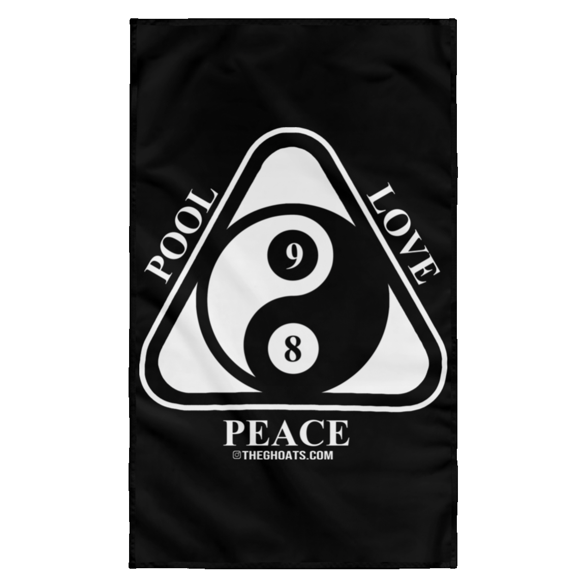 The GHOATS Custom Design #9. Ying Yang. Pool Love Peace. Wall Flag