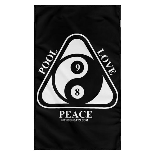 The GHOATS Custom Design #9. Ying Yang. Pool Love Peace. Wall Flag