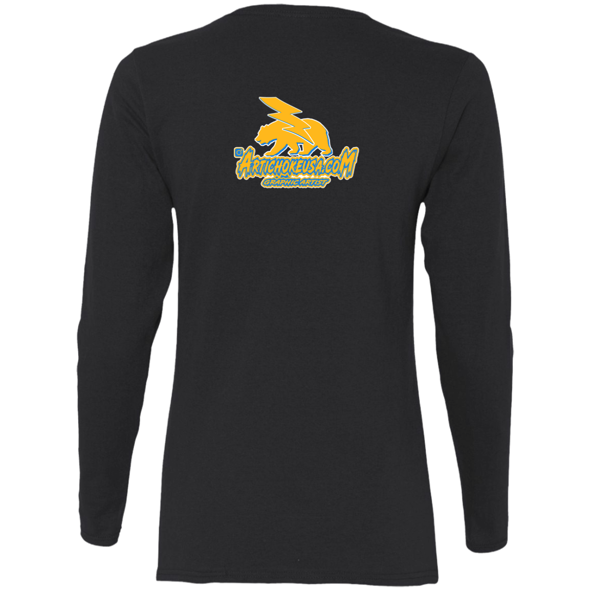 ArtichokeUSA Custom Design. Los Angeles Chargers Fan Art. Ladies' Cotton LS T-Shirt
