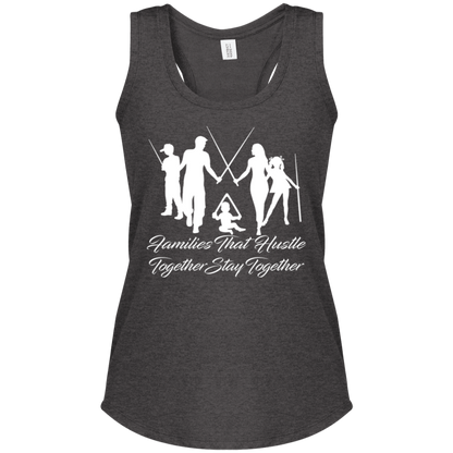 The GHOATS Custom Design. #11 Families That Hustle Together, Stay Together. Ladies' Perfect Tri Racerback Tank