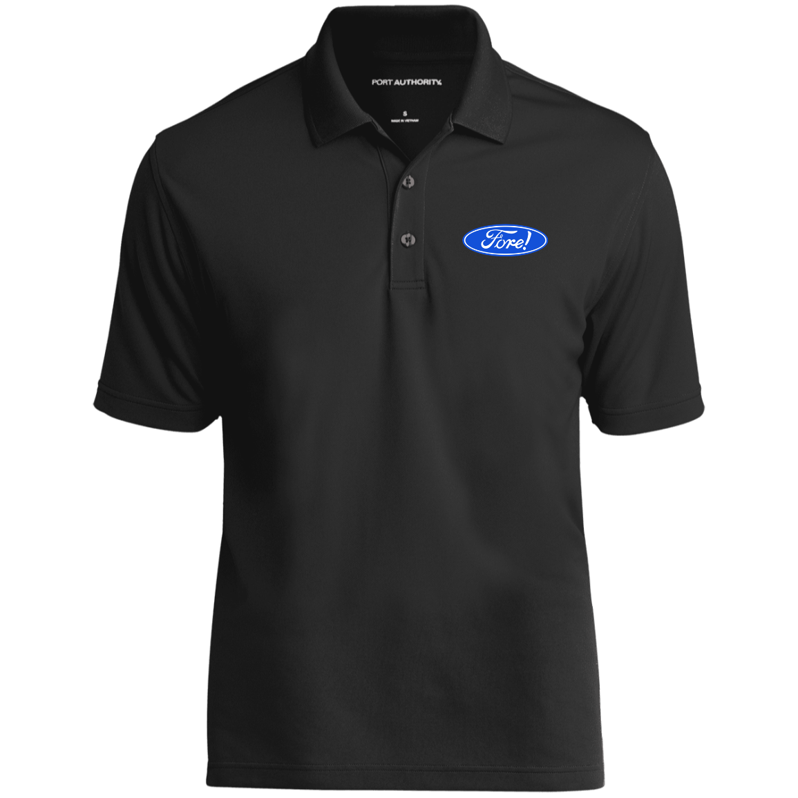 OPG Custom Design #11. Fore! Ford Parody. 100%Polyester UV Micro-Mesh Polo