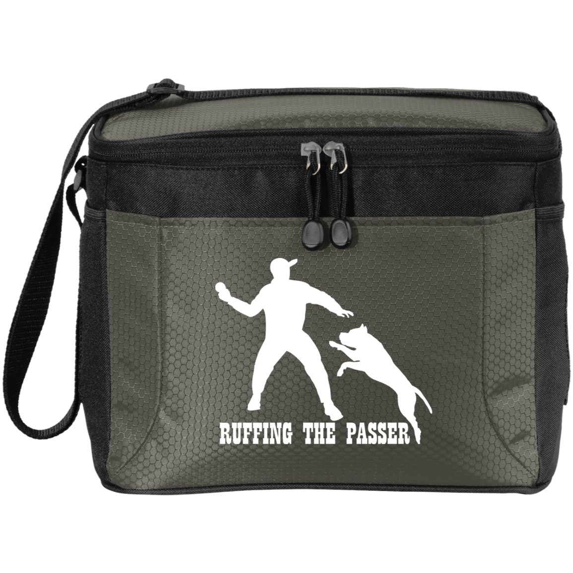 ArtichokeUSA Custom Design. Ruffing the Passer. Pitbull Edition. Male Version. 12-Pack Cooler