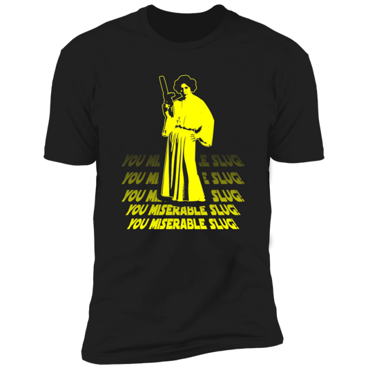 ArtichokeUSA Custom Design. You Miserable Slug. Carrie Fisher Tribute. Star Wars / Blues Brothers Fan Art. Men's Premium Short Sleeve T-Shirt