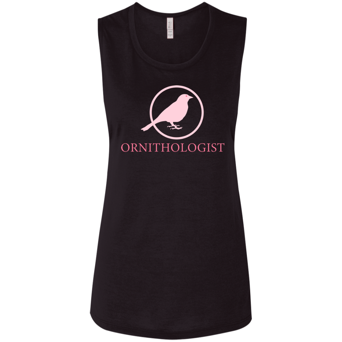 OPG Custom Design # 24. Ornithologist. A person who studies or is an expert on birds. Ladies' Flowy Muscle Tank