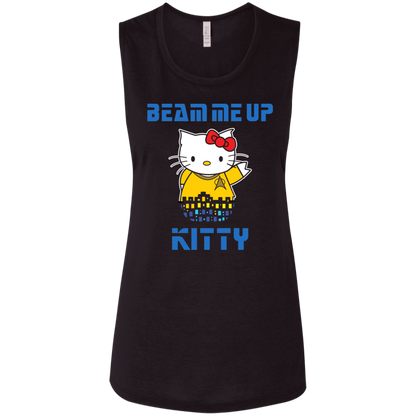 ArtichokeUSA Custom Design. Beam Me Up Kitty. Fan Art / Parody. Ladies' Flowy Muscle Tank