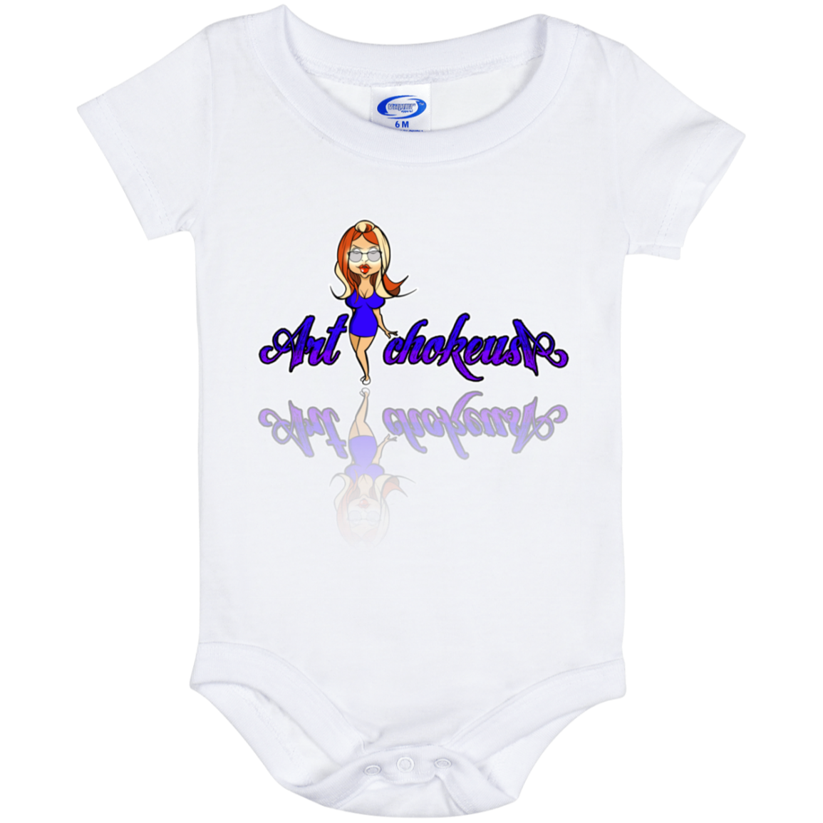 ArtichokeUSA Character and Font Design. Let’s Create Your Own Design Today. Blue Girl. Baby Onesie 6 Month