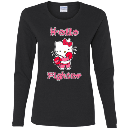Artichoke Fight Gear Custom Design #11. Hello Fighter. Ladies' 100% Pre-Shrunk Cotton Long Sleeve
